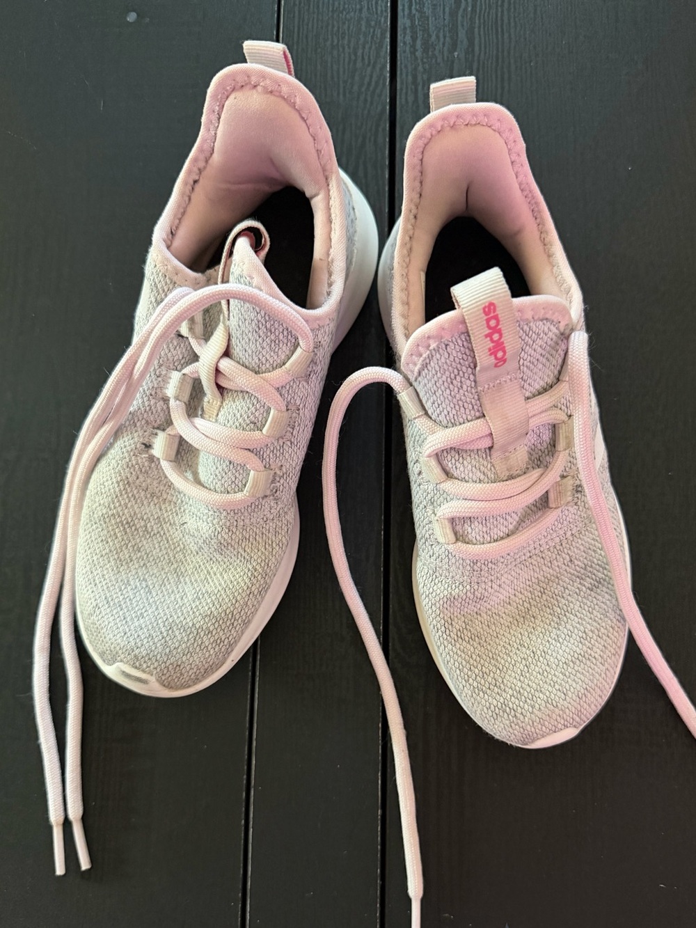 adidas Kids Pink Knit Slip-On Sneakers